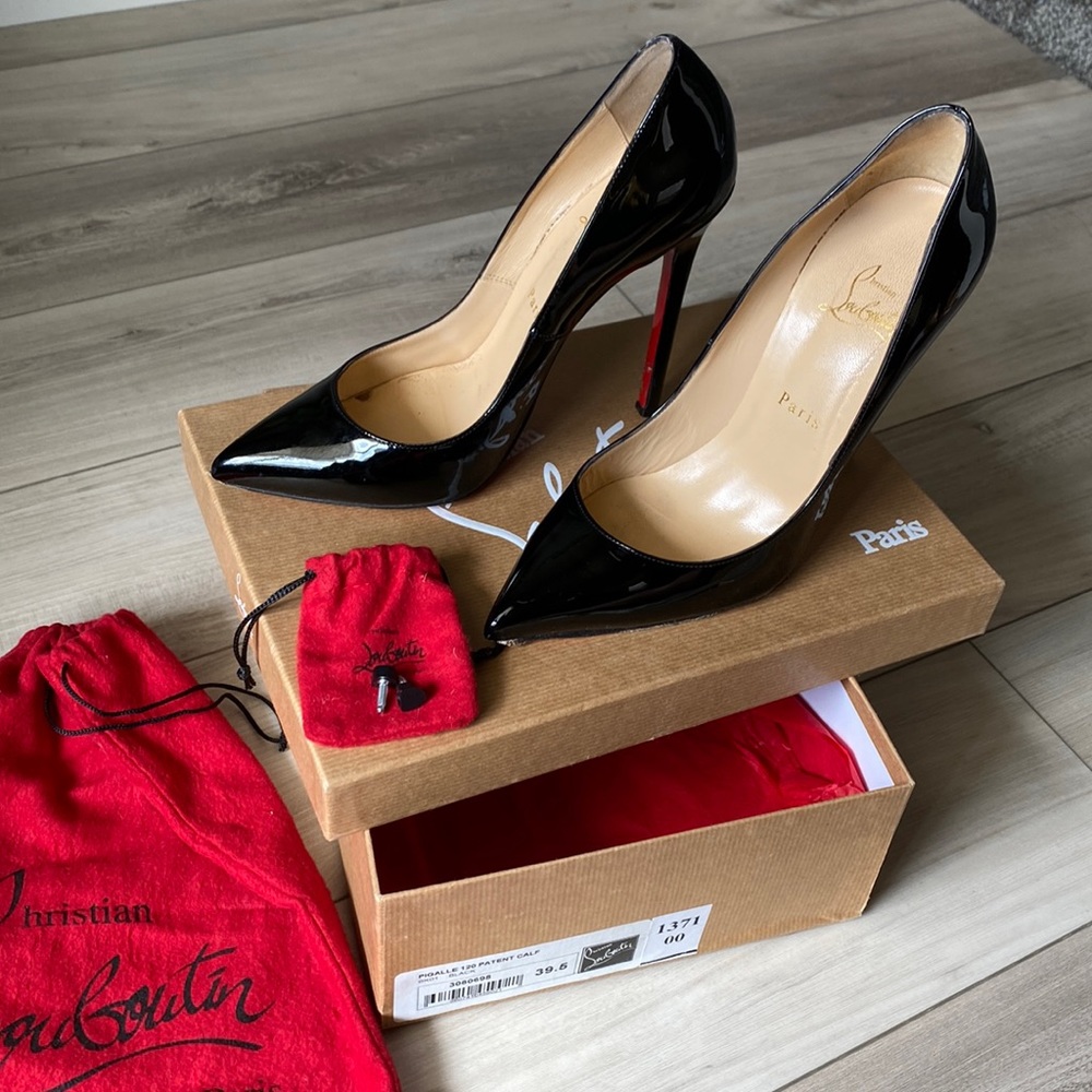 🖤 Authentic Christian Louboutin Black Pigalle 120 Patent Calf Heels!